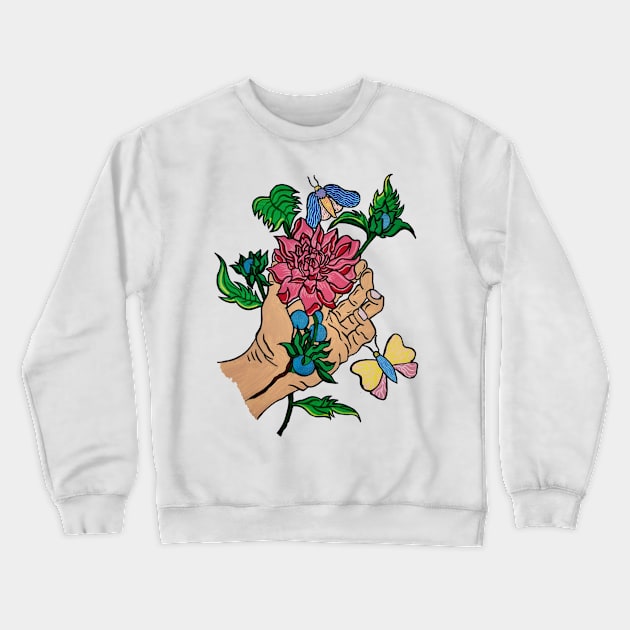 Hand of God Crewneck Sweatshirt by Art by Rory 